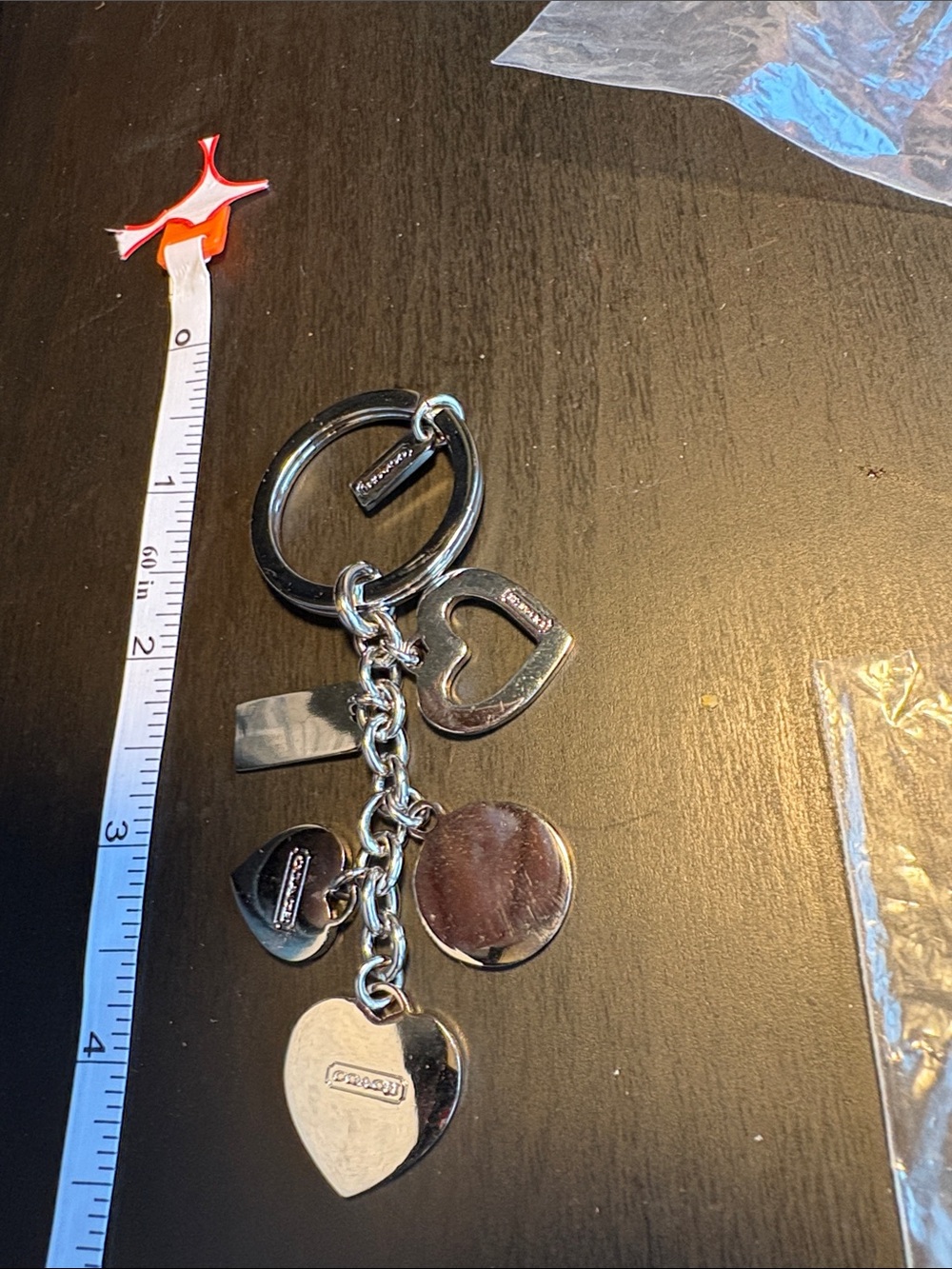 Coach Pink Multi-Charm Heart Keychain with Silver Hardware - Picture 4 of 4